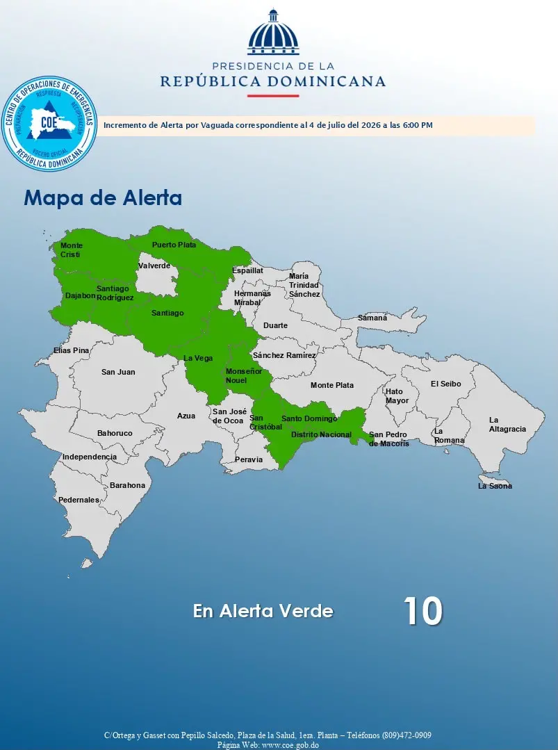 Las autoridades mantienen monitoreo constante de la evolución del fenómeno y reiteran el llamado a la prudencia y a seguir las orientaciones oficiales.